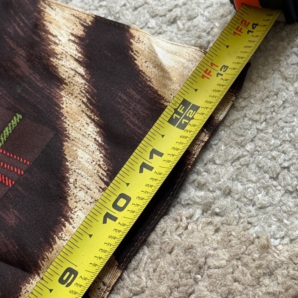 Talbots Brown and Red 100% Silk Oblong Scarf- 64 x 13 - Picture 3 of 7